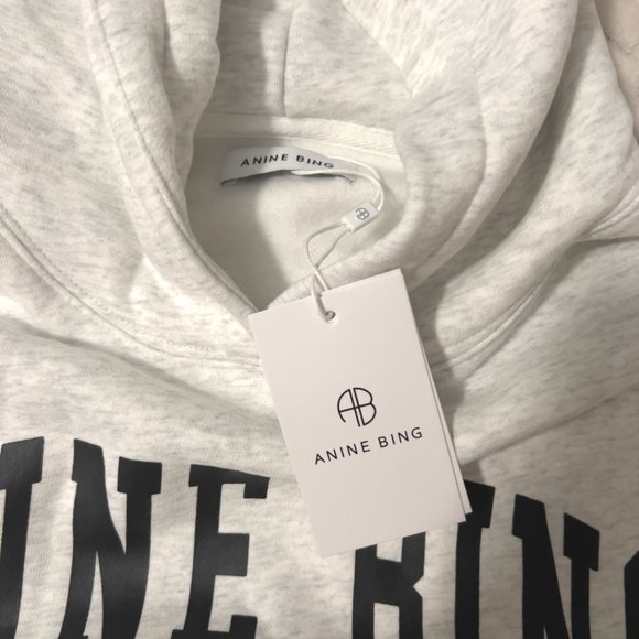 NWT ANINE BING Sport Harvey Hoodie Heather Grey Size Medium Large - Picture 4 of 4